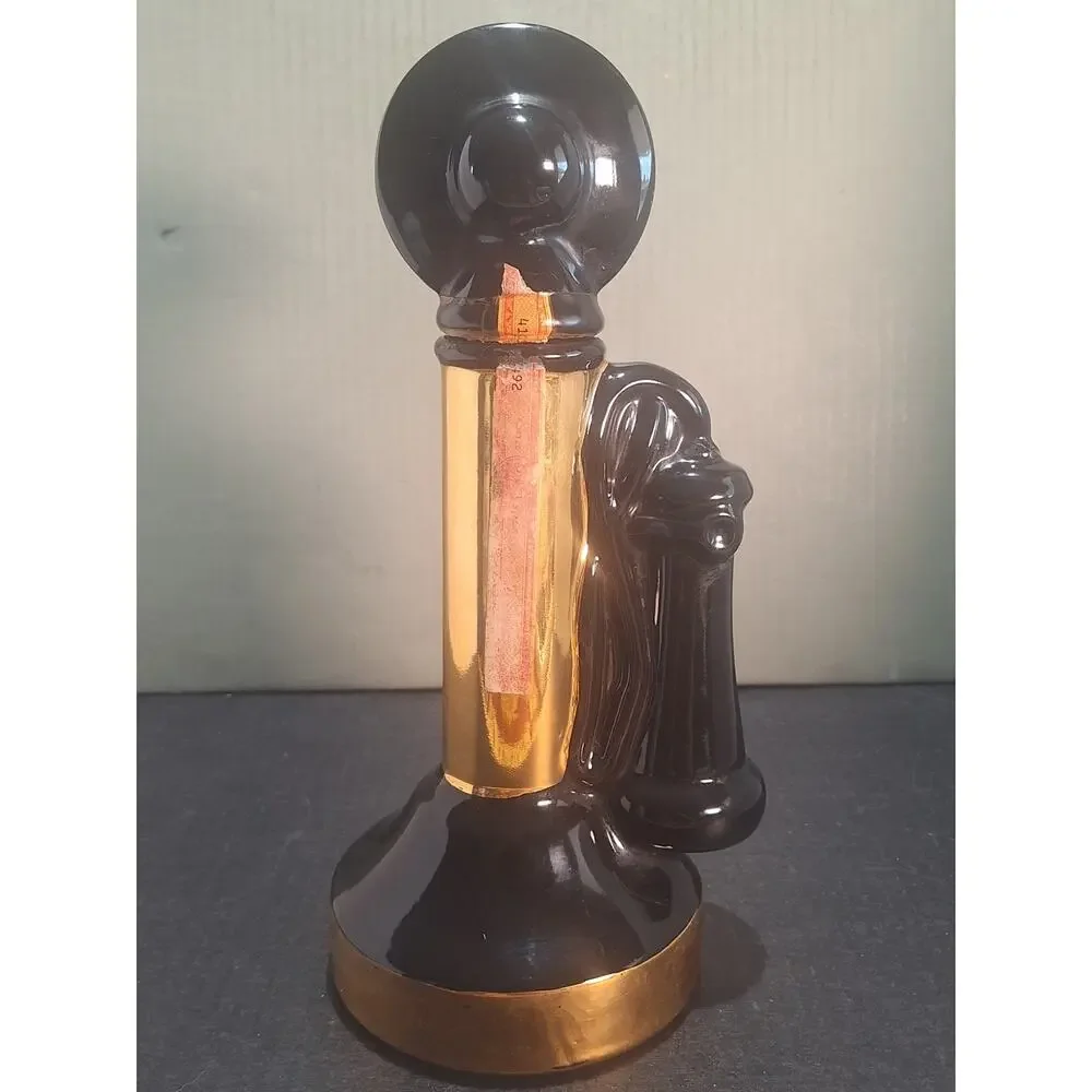 Vintage Ezra Brooks Telephone Decanter Heritage China 24K Gold